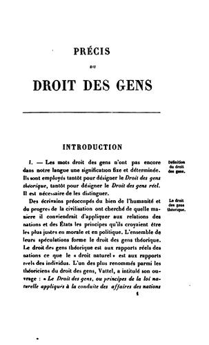 Précis du droit des gens