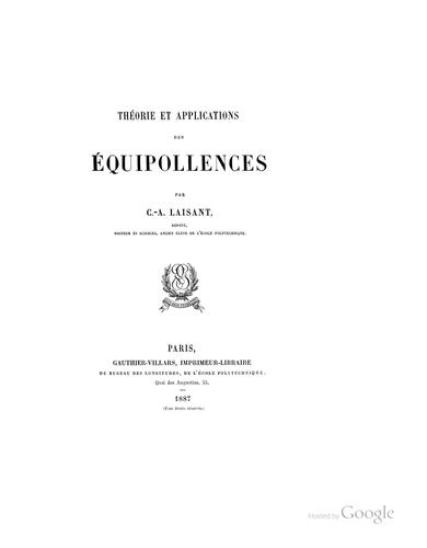 Théorie et applications des équipollences
