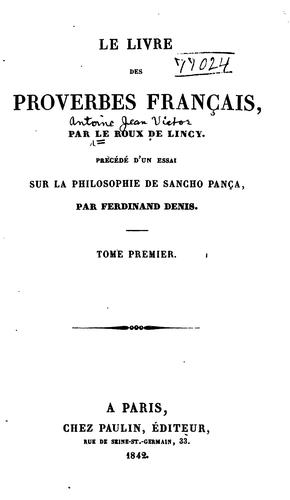 Le livre des proverbes français