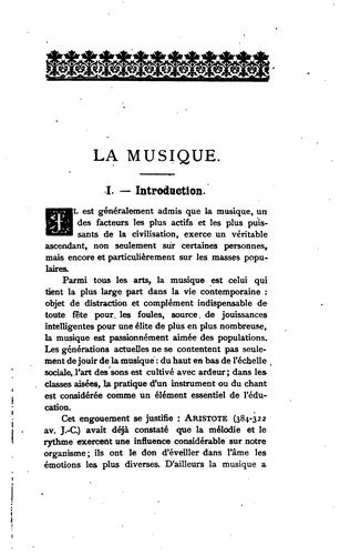La musique et les musiciens