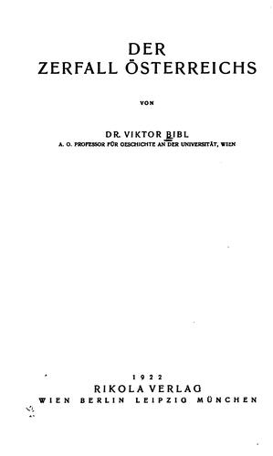 Der zerfall Österreichs