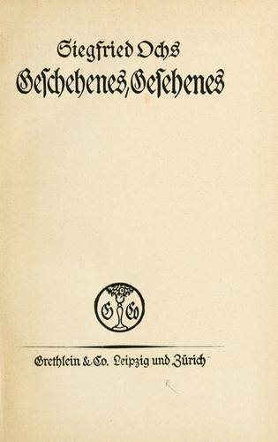 Geschehenes, gesehenes