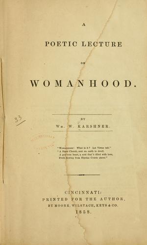 A poetic lecture on womanhood