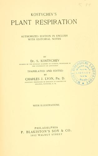 Kostychev's Plant respiration