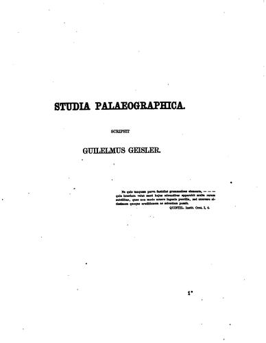 Studia palaeographica