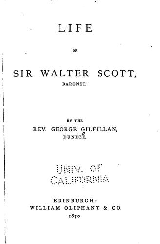 Life of Sir Walter Scott, baronet