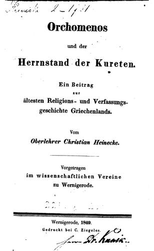 Orchomenos und der Herrnstand der Kureten