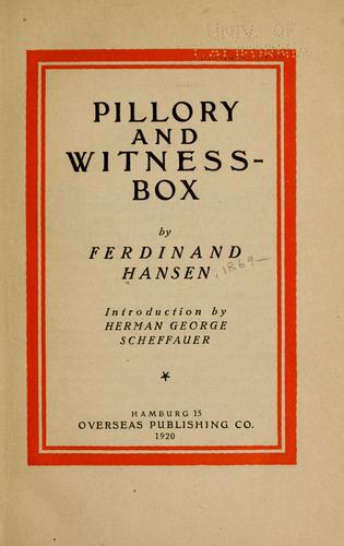Pillory and witness-box