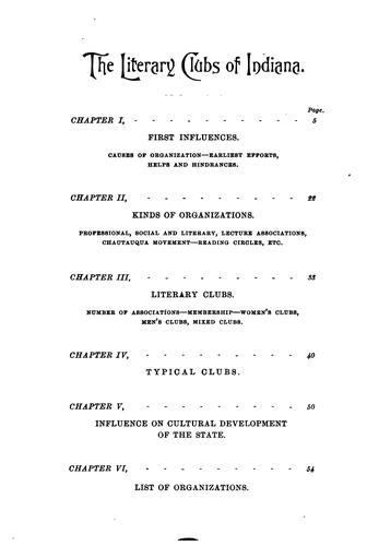 Literary clubs of Indiana