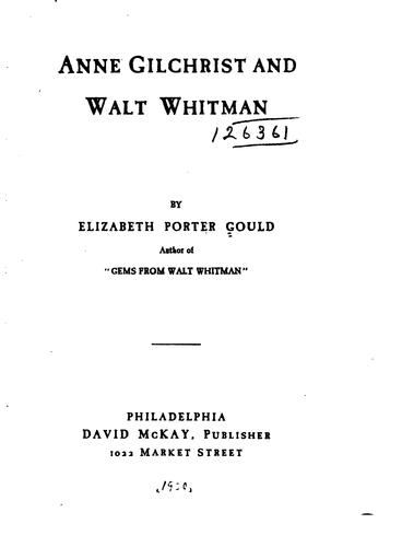 Anne Gilchrist and Walt Whitman