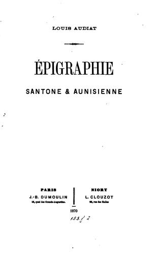 Épigraphie santone & aunisienne