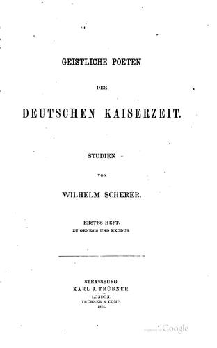 Gesistliche poeten der deutschen kaiserzeit