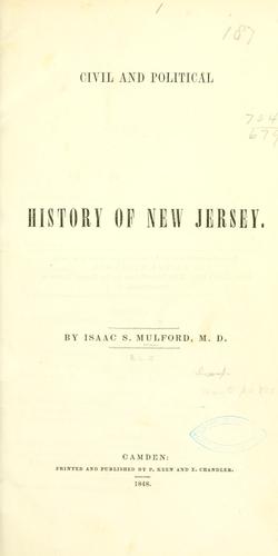 A civil and political history of New Jersey