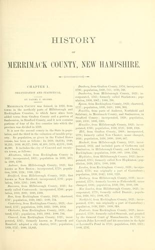 History of Merrimack and Belknap counties, New Hampshire