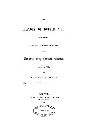 The history of Dublin, N.H