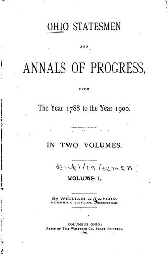Ohio statesmen and annals of progress