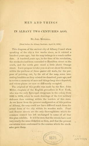 Men and things in Albany two centuries ago