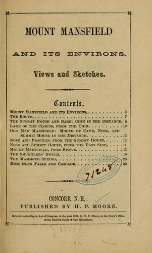 Mount Mansfield and its environs