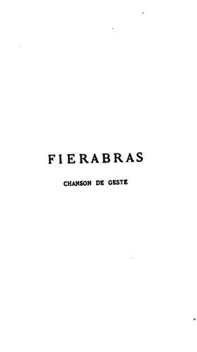 Fierabras: chanson de geste