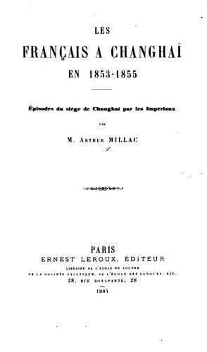 Les Français à Changhaï en 1853-1855