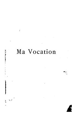 Ma vocation