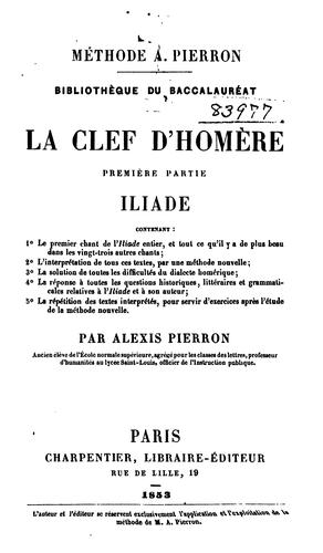 La clef d'Homère ..