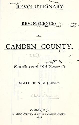 Revolutionary reminiscences of Camden County