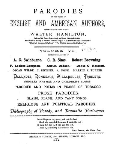 Parodies of the works of English & American authors