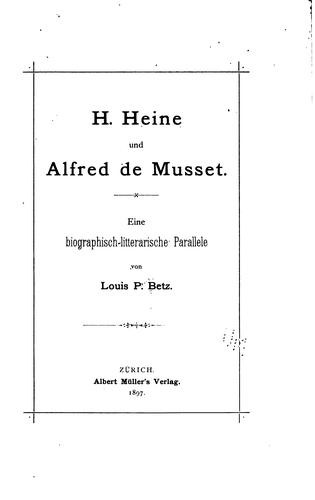 H. Heine und Alfred de Musset