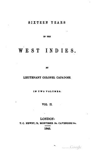 Sixteen years in the West Indies
