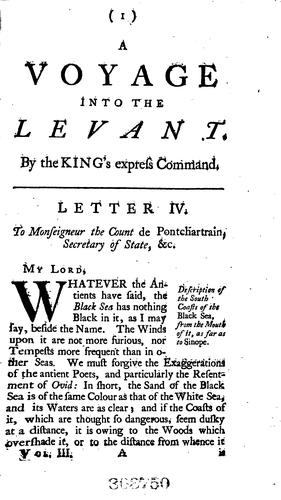 Relation d'un voyage du Levant