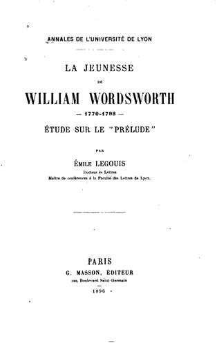 La jeunesse de William Wordsworth, 1770-1798