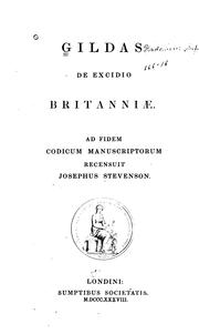 Gildas De excidio Britanniæ