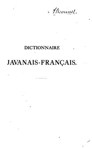 Dictionnaire javanais-francais