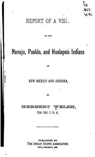 Report of a visit to the Navajo, Pueblo, and Hualapais Indians of  New Mexico and Arizona