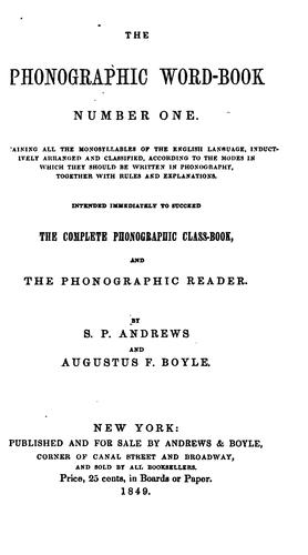 The phonographic word-book number one ..