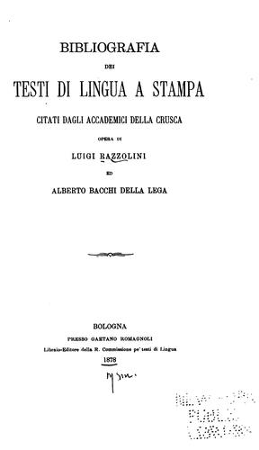 Bibliografia dei testi di lingua a stampa citati dagli Accademici della Crusca