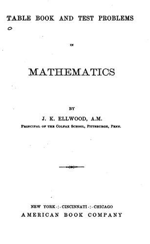 Table book and test problems in mathematics