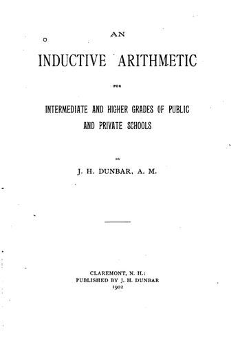 An inductive arithmetic for intermediate and higher grades of public and private schools
