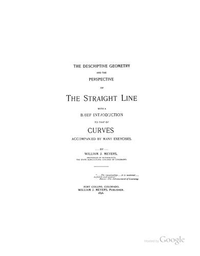The descriptive geometry and the perspective of the straight line