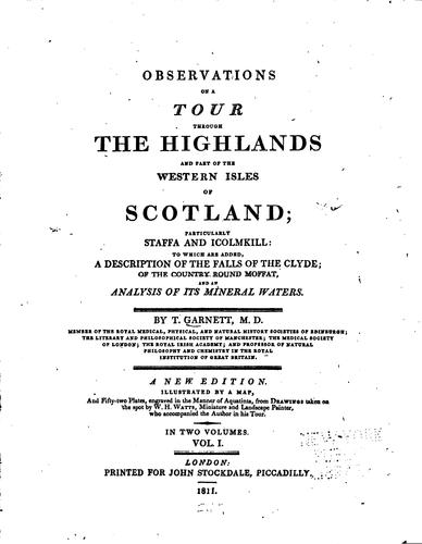 Observations on a tour through the Highlands and part of the Western Isles of Scotland