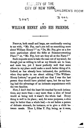 The William Henry letters