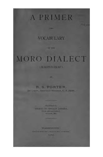 A primer and vocabulary of the Moro dialect (Magindanau)