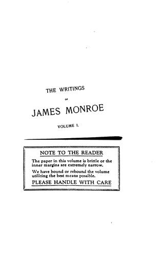 The writings of James Monroe