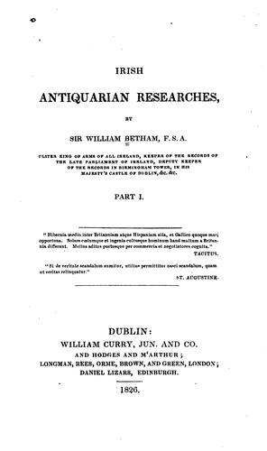 Irish antiquarian researches