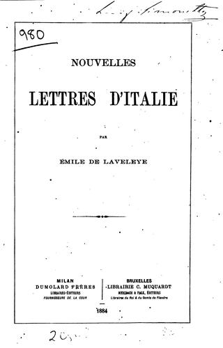 Nouvelles lettres d'Italie