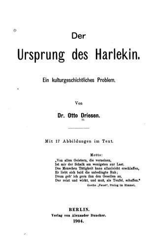 Der Ursprung des Harlekin