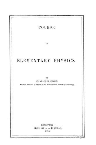 Course in elementary physics