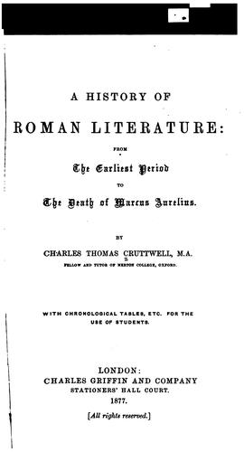 A history of Roman lierature