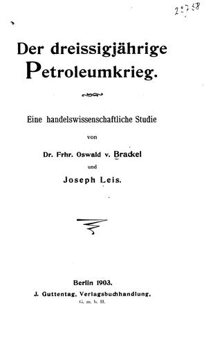 Der dreissigjährige petroleumkrieg